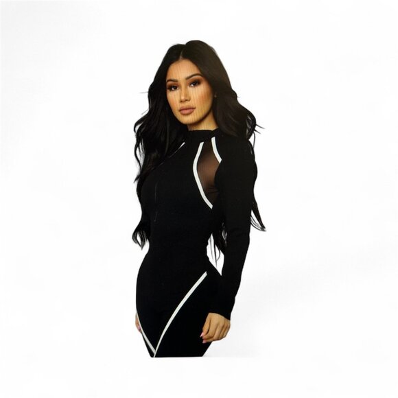NWT! Popular Once Piece Jumpsuit - Black (Large) - Picture 2 of 6